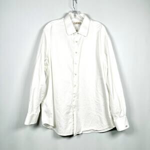 ELEVEE Custom Clothing White Button Up Long Sleeve Men's Dress Shirt Size 3XL